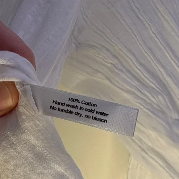 Cali by Cali Dreaming 100% Cotton Pleated Long Sleeve Kaya Shirt Pure White Med - Picture 9 of 11